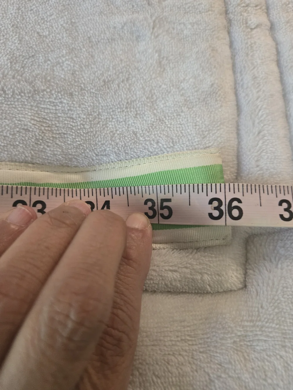 Ralph Lauren Green and White Striped D-Ring Canvas Belt 36
